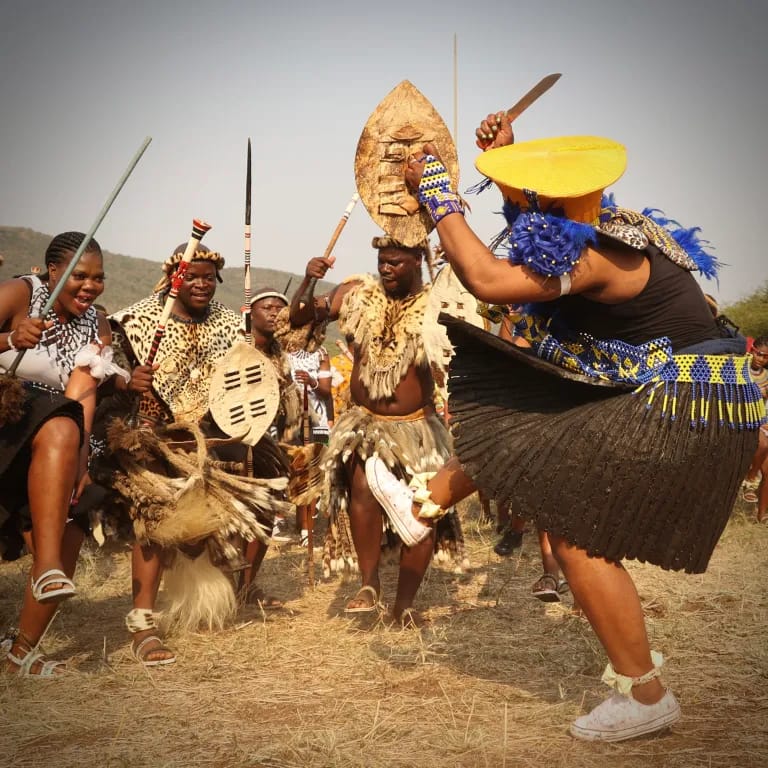 Zulu cultural village scene at Mzamo's Cultural Village & Homestead, Hluhluwe